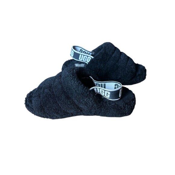 UGG Womens Super Fluff Slipper‎ Black 9.5 - Picture 3 of 8